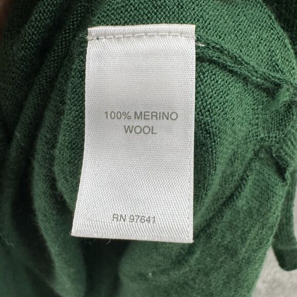 J Jill Sweater Women SP Green Knit Merino Wool Washable Tunic Crew Neck - Picture 13 of 14